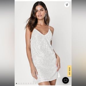 Sequin White Mini Dress